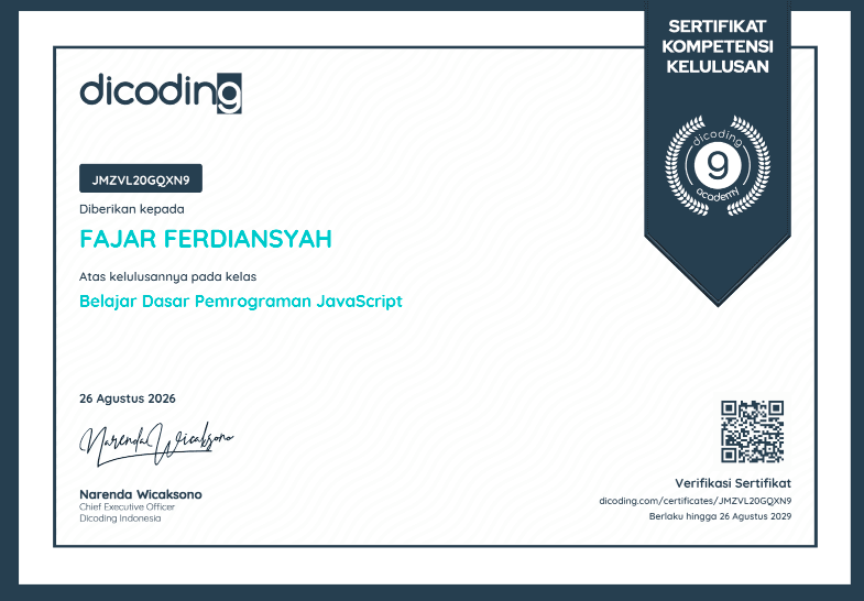 Belajar Dasar Pemrograman JavaScript